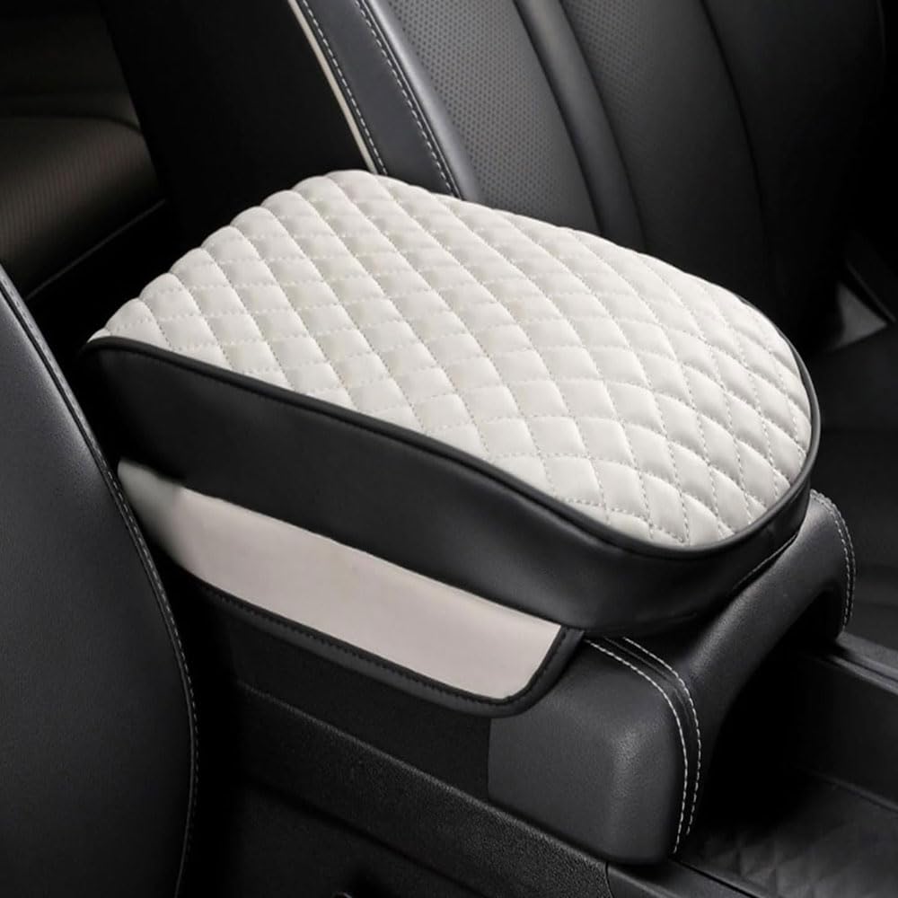 Jingxinxue C/White Ar Armrest Box Pad For Fiat 500 Type 2012-2025, Enter Onsole Protetor Over Pu Leather Arm Rest Ushion Pads Auto Protetive Aessories,