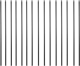 Staircase Iron Balusters (Box of 15) Stair Parts 1/2" Square Metal Balusters - Hollow Straight Staircase Metal Spindles (Real Satin Black), TFHB01