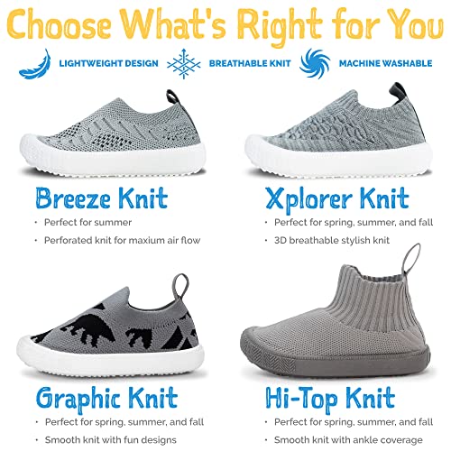 Image of JAN & JUL Slip-on Knit Shoes, Machine Washable and Lightweight Sneakers for Toddler Boys and Girls