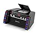 Price comparison product image AUNA DiscoFever - Children's karaoke player, Karaoke machine, Karaoke system, CD player, 1 Mic included, plays karaoke CD+G, 2 microphone inputs, video output, LED lighting, Black