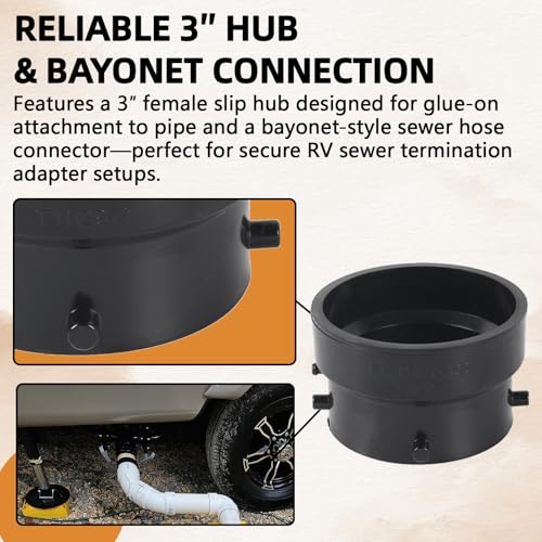 Image of TonGass T1029-2 RV Sewer Termination Adapter with Thread Seal Tape
