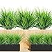 15 Bündel Kunstblumen für draußen künstliche Pflanzen Gras UV-beständige Kunststoff gefälschte Büsche Sträucher Grünblumen Arrangement ideale Dekoration für Garten Balkon Terrasse kunstefeu gräser