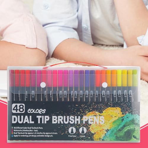 Stylos d'écriture de marqueur de brosse d'enfant à pointe double - 6