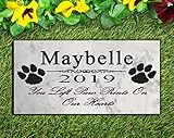 Broad Bay Dog Memorial Personalized Garden Stone Plaque Outdoor or Indoor Grave Marker You Left Paw...