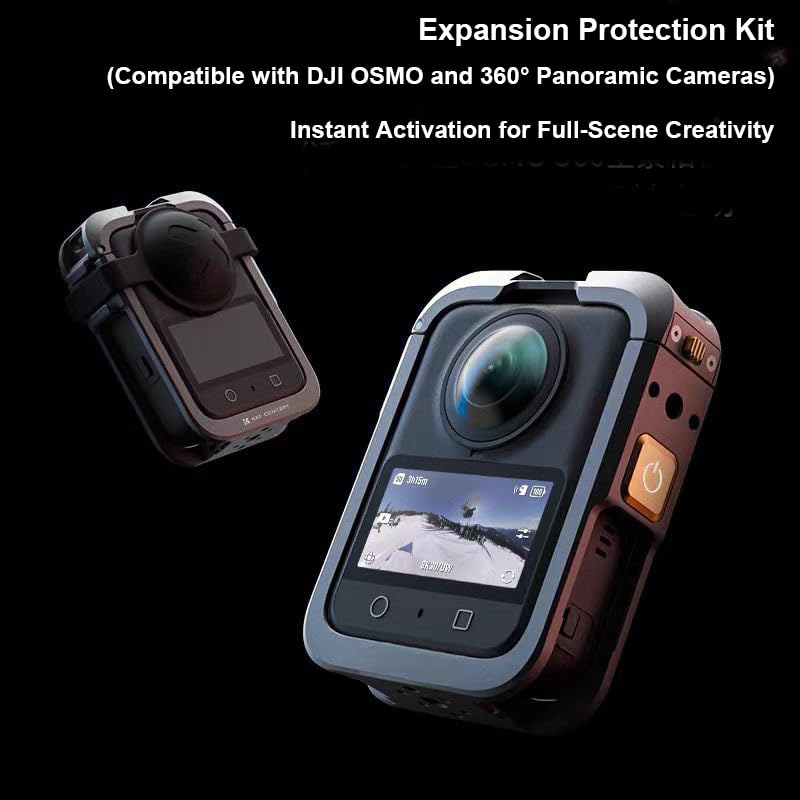 Aluminiowy futerał ochronny z klatką dla królika do kamery sportowej DJI Osmo 360, ramka ochronna 360° z osłoną obiektywu, wielofunkcyjny uchwyt na adapter rozszerzeń do akcesoriów (szary)