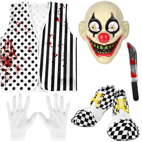 8 Pcs Halloween Killer Clown Costume Outfit Art the Clown ...