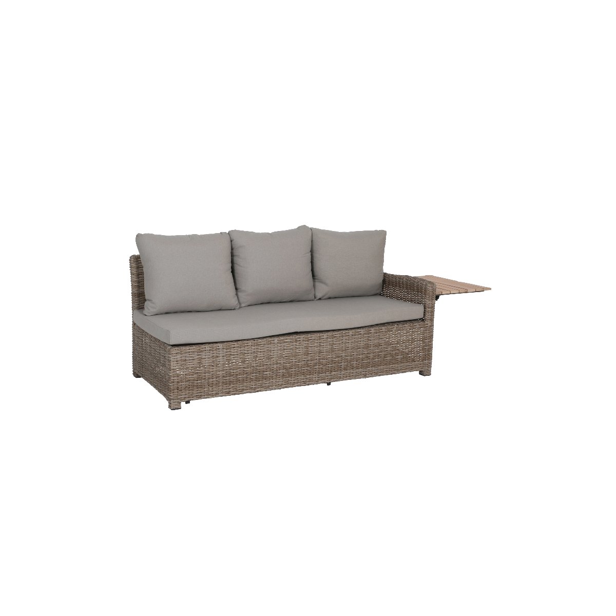 greemotion Salon de Jardin Terrasse Verona en Résine Tressée et Bois d’Acacia 100% FSC, Canapé d’Angle Gris 7 Places, Ensemble de Jardin Modulable avec 1 Table de Jardin, 1 Tabouret et 2 Canapés
