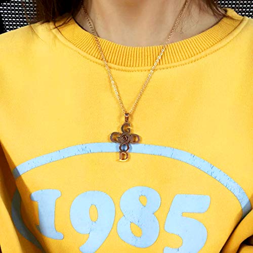 Uloveido Unique Stainless Steel Initial Good God Cross Pendant Necklace Special Christian Jewelry Gifts Y8352