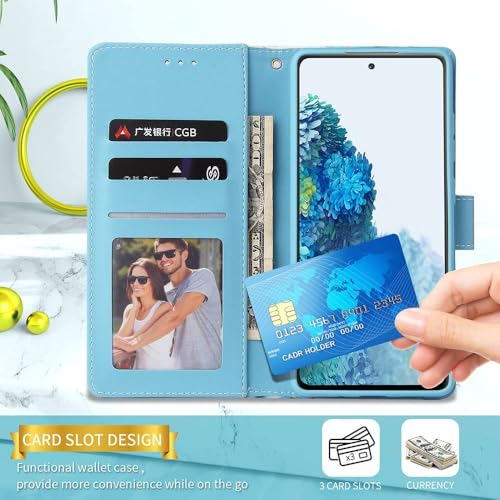 Image of ClickCase for Redmi Note 15 Pro 5G Marble Series Faux Leather Back Case Card Holder Wallet with Magnetic Closure Flip Cover for Redmi Note 15 Pro 5G (Marble Blue)