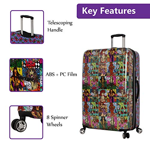 Betsey Johnson 30 Inch Checked Luggage Collection - Expandable Scratch Resistant (Abs + Pc) Hardside Suitcase - Designer Lightweight Bag With 8-Rolling Spinner Wheels (Girls Print, 30In) #TOP1