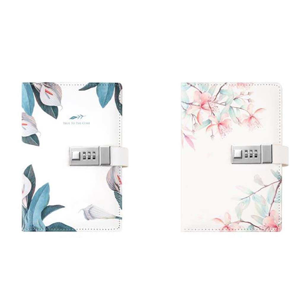 Kompositions-Notizbuch B6 PU Code Lock Buchhandbuch College Teenager Digital Locking Diary Kreativer Notizblock 112 Blatt 224 Seiten (P+w)