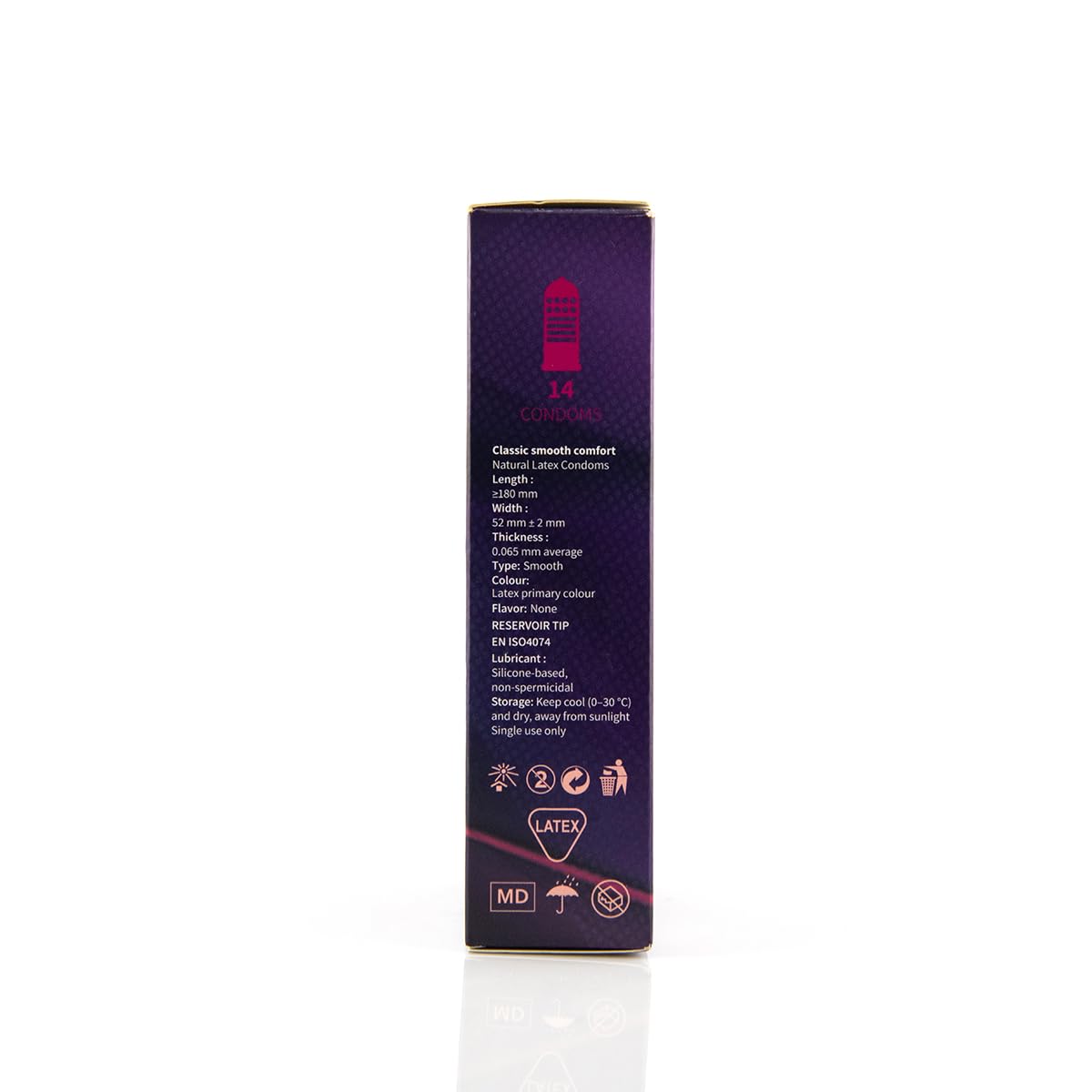 ULEX Intense - 56 Préservatifs Perlés et Nervurés Lubrifiés - Latex naturel - 52 mm
