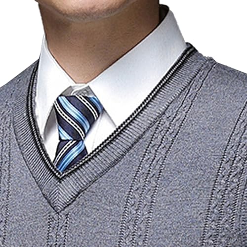 Men Twisted Knitted Sweater Vest Slim Fit Casual Sleeveless Pullover V Neck Cable Striped Vests Sweater2