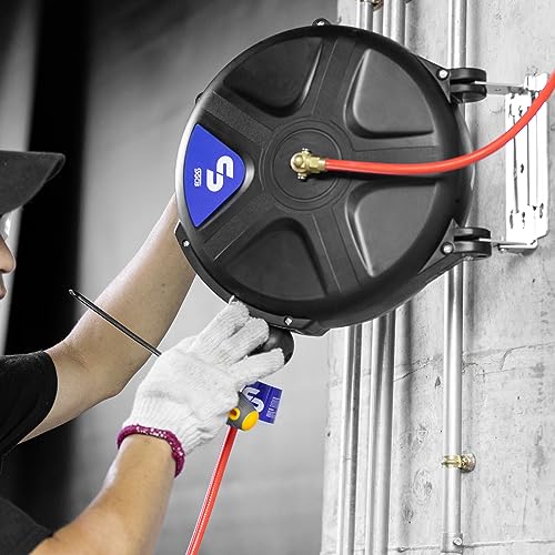 SGCB Carretel de Mangueira de Ar Retrátil com 33 Pés, Mangueira de 3/8