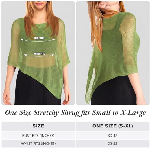 Image of Women Sheer Poncho Shrug Summer Sheer Blouse Top Lightweight Poncho Bolero for Evening Dress