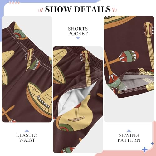 Mexico Culture Icon Hand Drawn Boys Pants for Kids Jogger Pants with Pockets S-XL4