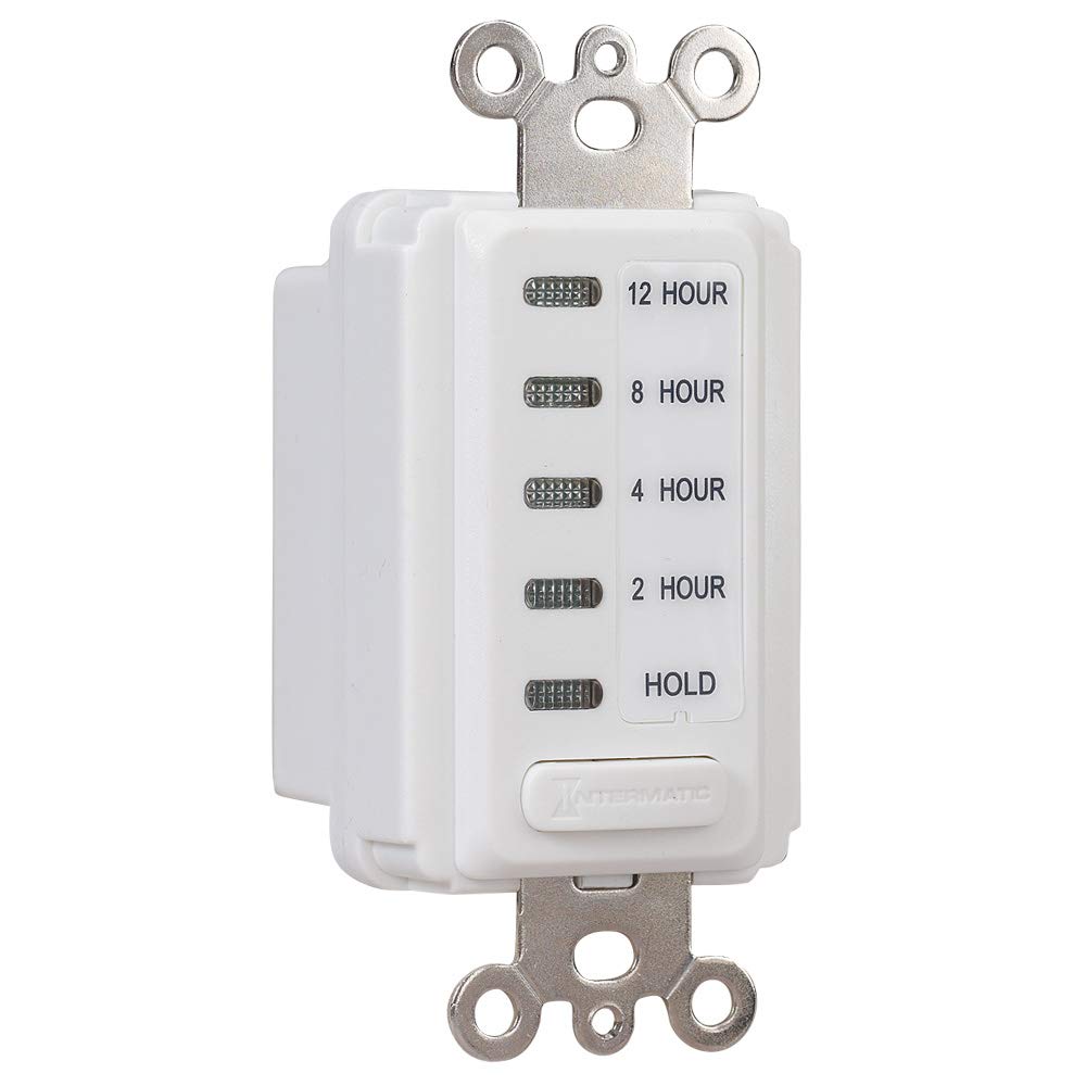 Intermatic EI230W 2/4/8/12 Hour SPST 1800-watowy elektroniczny timer odliczający do ściany, biały
