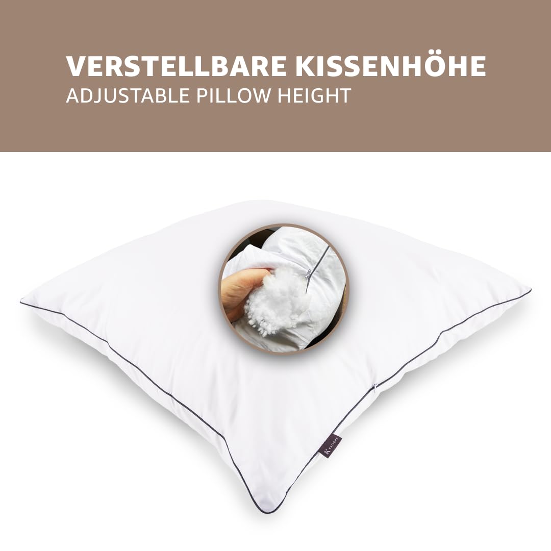 KALIOPE Kissen, Allergiker Kopfkissen aus Mikrofaser, 80 x 80 cm, 2er Set