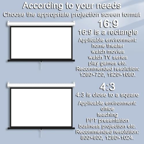 Pantalla de proyector manual retráctil 72" 4:3 miniatura 6