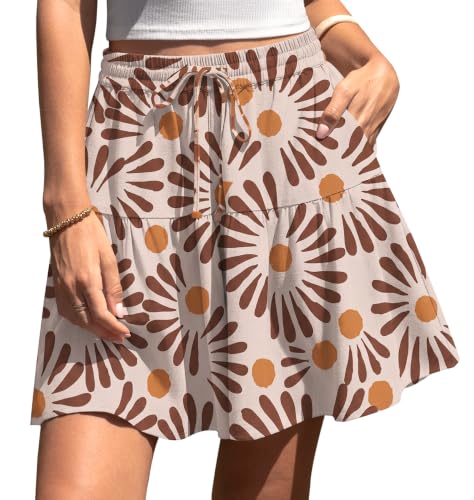 TARSE Womens Linen Skirt Pants Wide Leg Flowy Shorts Skort