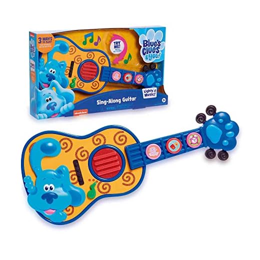 Famosa - Pistas de Blue y Tú, Sing-Along Guitar, guitarra infantil de juguete con 3 modos diferentes, tiene la canción de la serie, sonidos de guitarra y un juego divertido, desde 3 años (BLU12000)