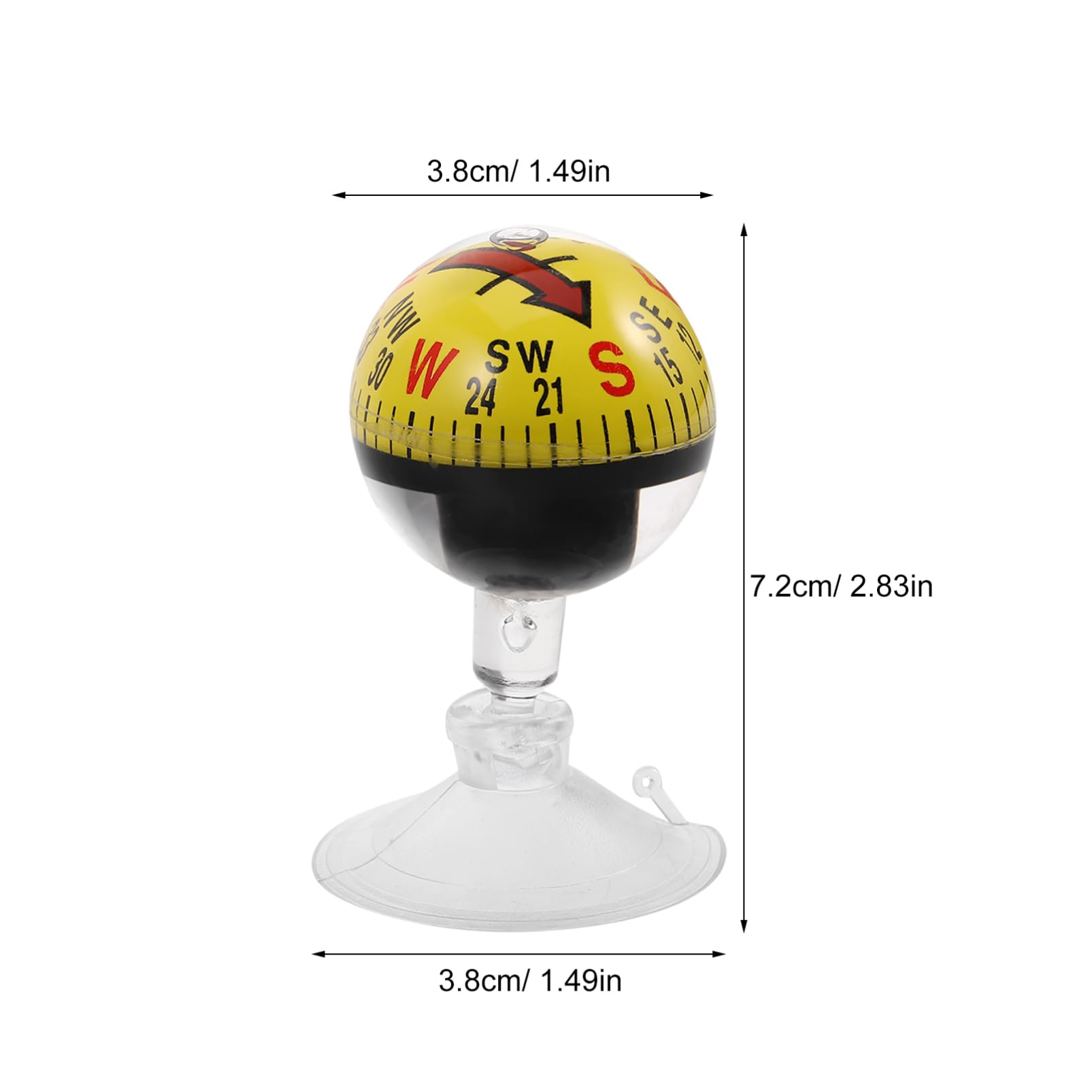 HAPINARY Portable Car Compass with Strong Cup Plastic Navigation Tool for Outdoor Adventures and Use Dashboard Mount for Travel and Hiking