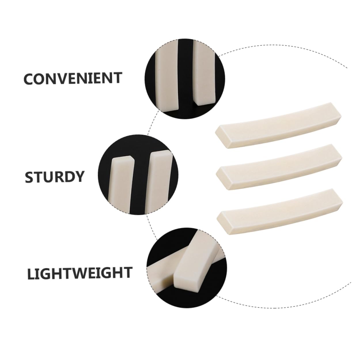 ifundom Guitar Accessories 3pcs Electric Guitar Bone Nut Replacement Nut Bridge String for Enhanced Tone