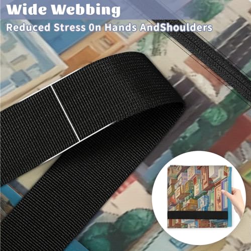 Modern City Extra Large Moving Bags Heavy Duty Storage Bags Colorful City Cloth Wrap Around Handles Double Zipper Reusable Convenient Foldable Storage Tote for Travel Camping Space Save4