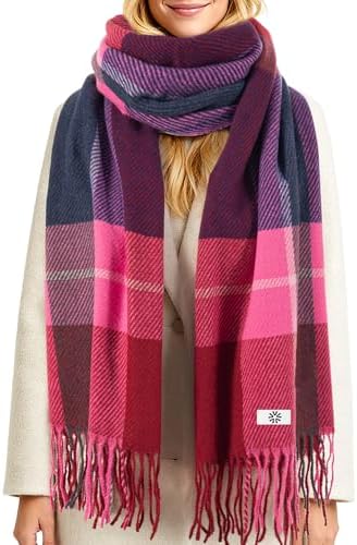Winter Women's Scarf Long Checkered Scarf Warm, Rustic, Loose-Fitting Winter and Autumn Blanket shawl Gift