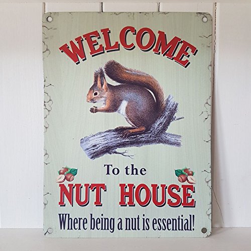 Original Metal Signs â€“ Welcome to The Nut House â€“ 15 x 20 cm Steel Sign