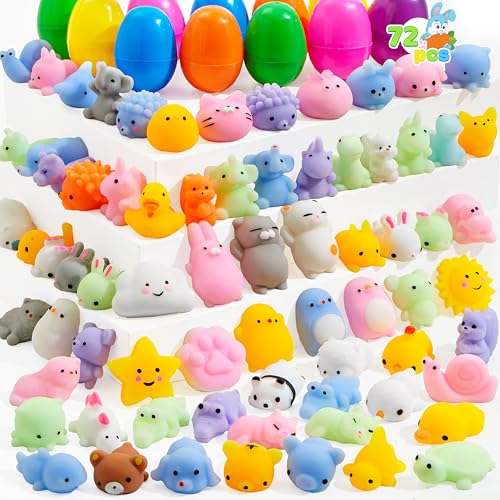 El Mejor Listado de Pascua los 5 más buscados. 41 JOYIN - 72 Huevos precargados de Pascua con Juguetes Mochi, Juguete Blando para aliviar el estrés Kawaii para la búsqueda de Huevos de Pascua, Recuerdo de Fiesta de niños,...