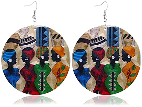Pendientes de moda pendientes geométricos colgantes de madera retro de personalidad africana femenina, estilo 3 durable diseño