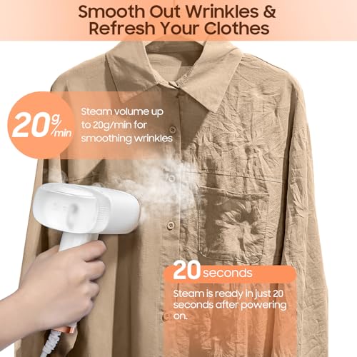 Image of Portable Clothes Steam Iron Handheld - Hand Held Foldable Clothes Steamer | 1000W Garment Steamer High-Powered, 20s Fast Heat-up Steam Removes All Fabrics Wrinkles Effectively, Suit for Travel Home