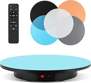 BAOSHISHAN Photography Turntable with Remote Control, 16.5''/220LB Rotating Display Stand, Motorized Turntable for 360 Degree Image, Video, Model, Cake (Black)