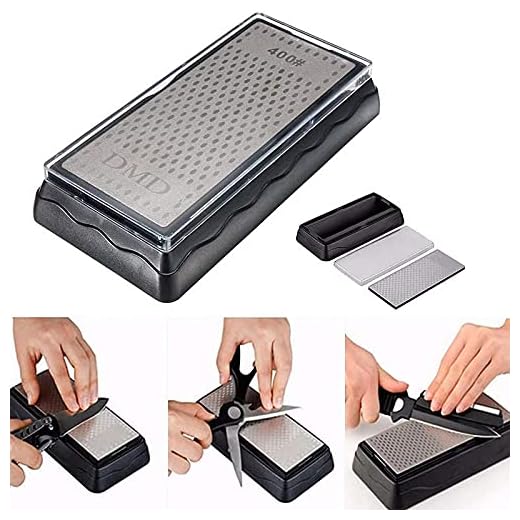 Kalolary Placa afiladora de Diamante de Doble Cara, Piedra afiladora de Cuchillas de Grano 400/1000, Herramienta limpiadora de Cocina de Exterior de Superficie de Panal de 150 * 63 mm