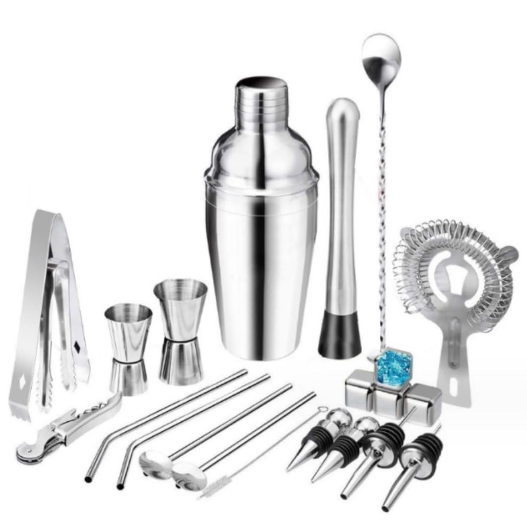Shaker Cocktail 22 Set Cocktail Shaker Bar in Acciaio Inox Accessori per Bar Set(550ml)