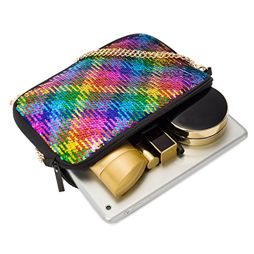 Clutch Purses for Women Neoprene Crossbody Bag Sequin Bag Detachable Chain Crossbody Wallets2