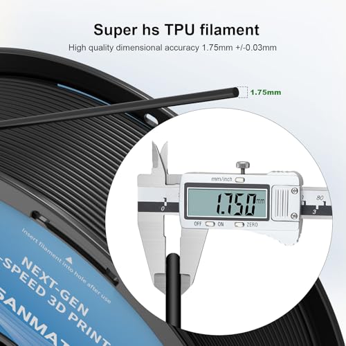 Image of iSANMATE 95A HS TPU Filament Bundle 1.75mm, Black White Blue Red, 1kg*4 | High Speed HS / HF; Flexible TPU 95A; 3D Printer Filament for FDM 3D Printers; 1kg /2.2lbs; 50-200mm /s