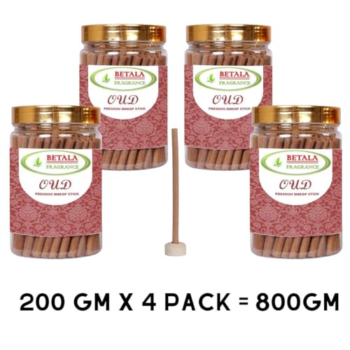 Image of Betala Fragrance Flavour Dhoop Sticks for Pooja, Pack of Gm Dhup Batti with Holder, Agarbatti, Incense Stick, Sandal, Cones, Cup, Sambrani (800 Gm, Oud)