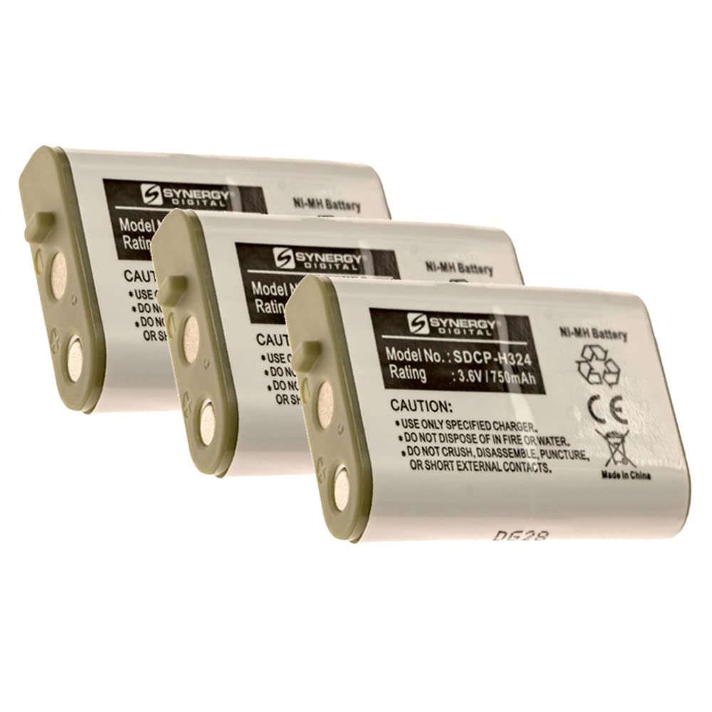 Synergy Digital Cordless Phone Batteries, Compatible with Rayovac RAY189 Cordless Phone, (Ni-MH, 3.6V, 750 mAh), Combo-Pack Includes: 3 x SDCP-H324 Batteries