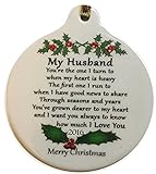 Laurie G Creations My HUSBAND with Love 2018 Porcelain Ornament Gift Boxed Rhinestone Crystal Marriage