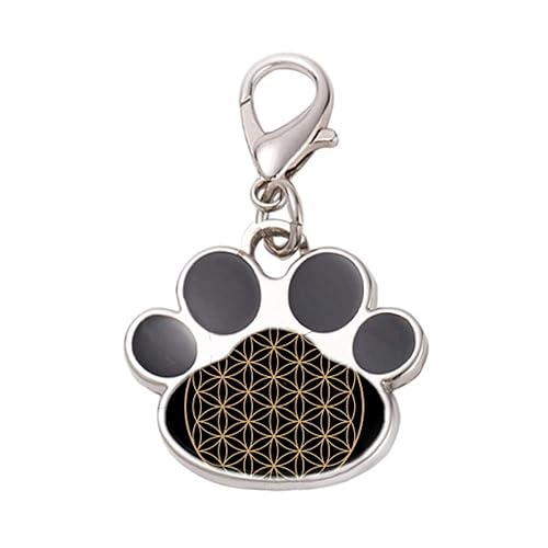 DIYthinker?Shape Geometry Circle Totem Pet Tag Keychain Dog Cat ID