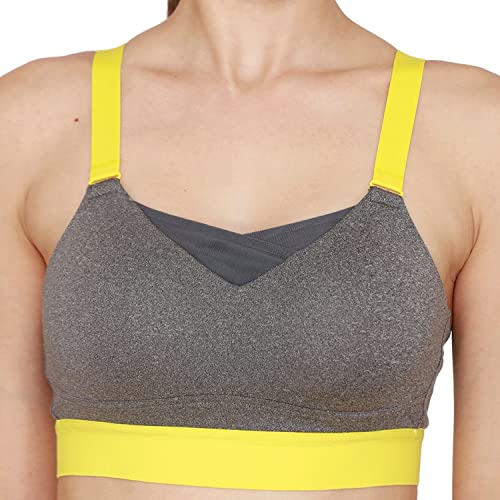 Image of Zelocity High Impact Quick Dry Padded Sports Bra - Mid Grey Heather