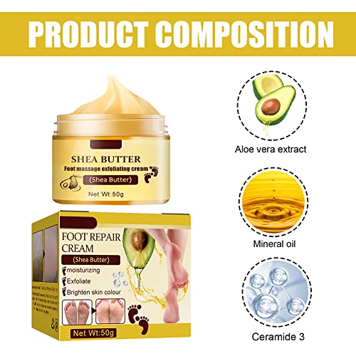 Ingzy Shea Butter Foot Repair Cream, Skin Healing Ointment For Cracked Heels And Dry Feet - Foot Massage Exfoliating Cream With Mineral Oil Ceramide (1 Pack Foot Cream) #TOP6
