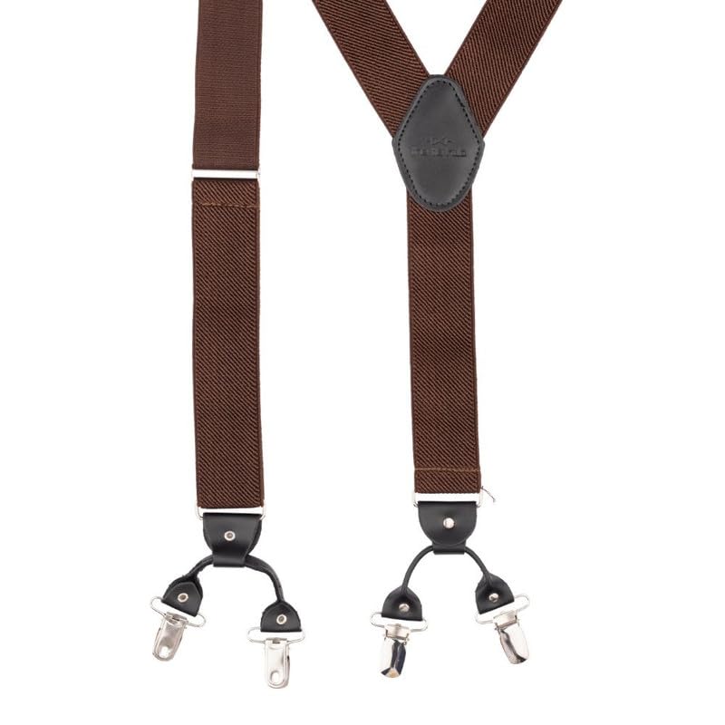 Image of The Tie Hub Suspenders for Men | Slim Clip-On Y-Back Elastic Braces | Adjustable 1.25 Inch | Formal Wedding Office