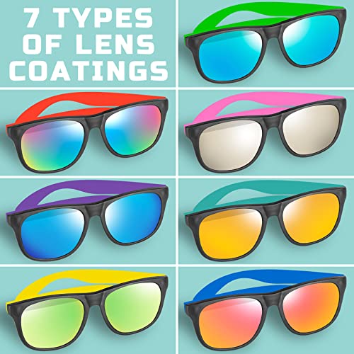 36 Pack 12 Color Neon Kid Sunglasses Bulk Party Favor for Kid Adult Boy Girl,80s Retro Style Plastic Toddler UV400 Toy Sunglasses Summer Beach Pool Birthday Graduation Party Classroom Prize2