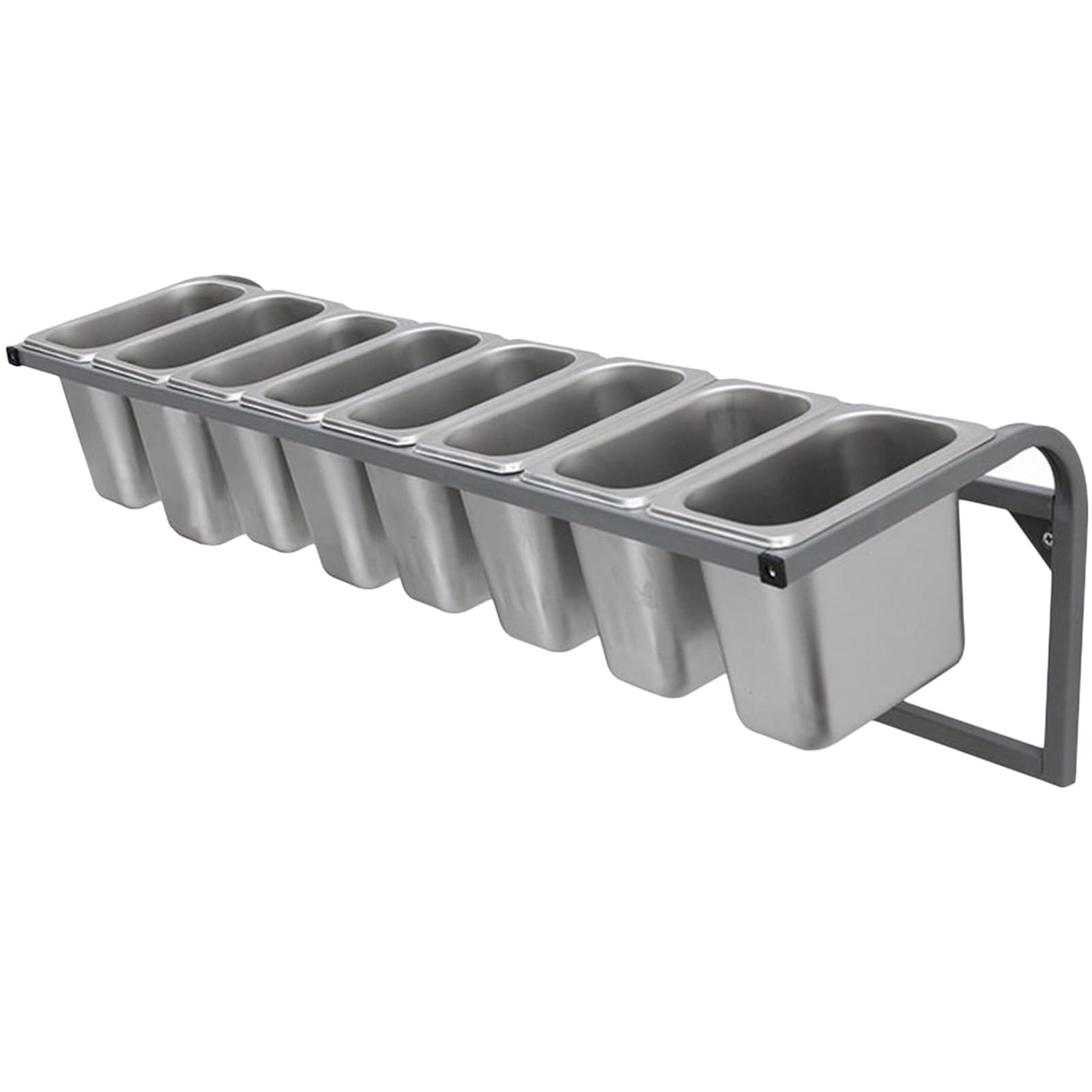 MYUYEE Wall Mounted Stainless Steel Spice Rack & Spoons Set Commercial Pizza Topping Shelf For Seasoning Ingredients Fruits & Food Storage