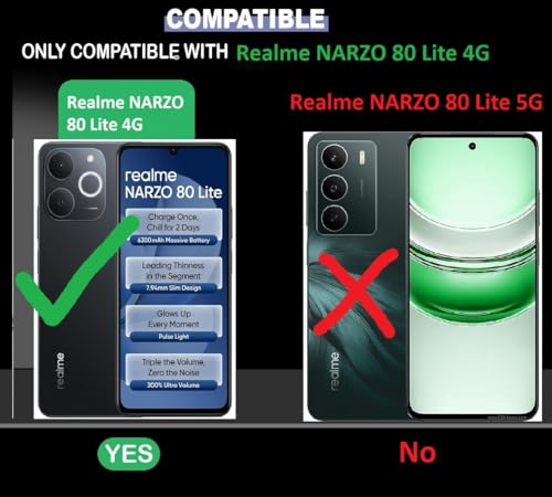 Image of COVERBLACK Flexible Rubber Case Back Cover Compatible for Realme NARZO 80Lite 4G - Transparent