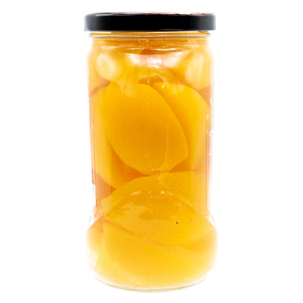 MW Polar Peach Slices in Cinnamon Infused Syrup, glass jar 20oz (Pack of 6)