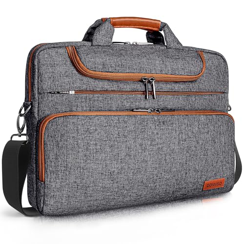 DOMISO Sacoche Ordinateur 17 Pouces Résistant à l'Eau Pochette PC Portable Gamer Sac Bandoulière Homme Business pour 17 17.3 18 Pouces...